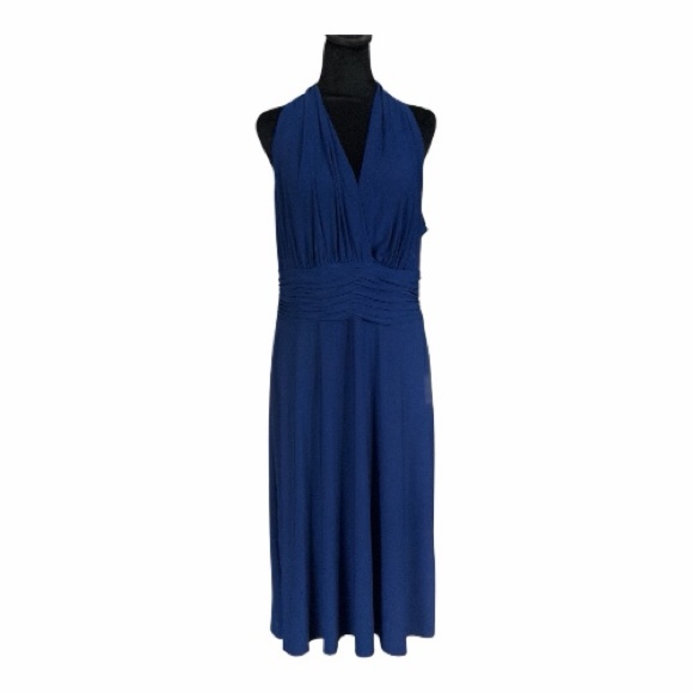 Evan Picone Women’s Sleeveless Royal Blue Midi Dress Size 16 - Picture 4 of 8